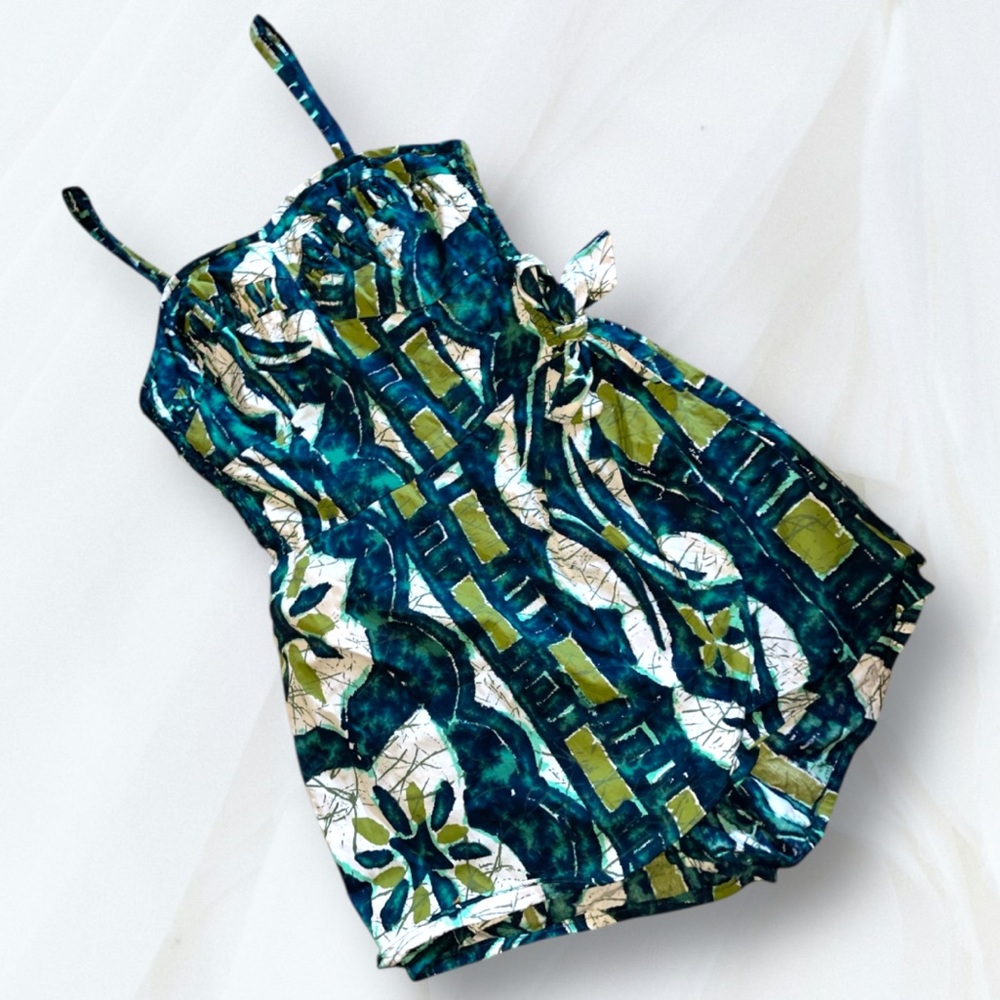 Vintage 1950’s Hawaiian Swim Suit One Piece Lauhala Made in Hawaii Pin Up XXS/XS